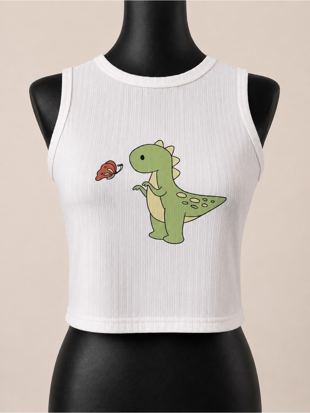 Dinosaur Print Crop Tank Top - Picture 1 of 5